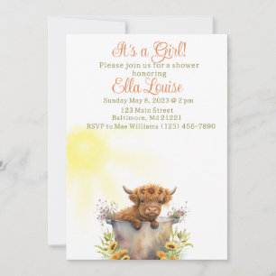 Invitación a la ducha de bebé de Sunflower l Highl