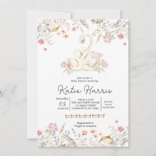 Invitación a la ducha de bebé de Swan,