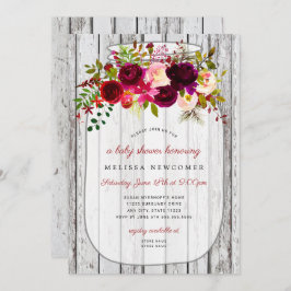 Invitación a la ducha de bebé de tarro de albañil