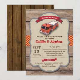 Invitación a la ducha de bebé de un camión de bomb