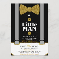 invitación a la ducha de bebé de un hombre pequeño