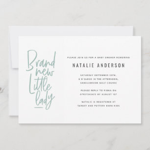 Invitación a la ducha de bebé de una niña dibujada