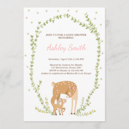 Invitación a la ducha de bebé de venado Woodland F