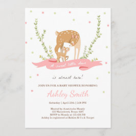Invitación a la ducha de bebé de venado Woodland F