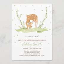 Invitación a la ducha de bebé de venados Woodland 