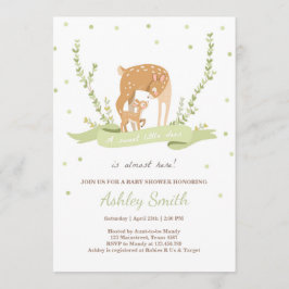 Invitación a la ducha de bebé de venados Woodland 