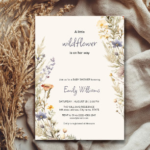 Invitación a la ducha de bebé de Wilflower meadow