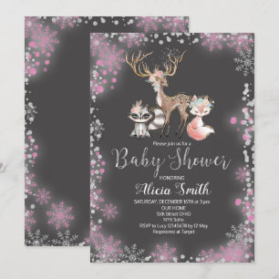 Invitación a la ducha de bebé del chica forestal