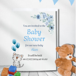 Invitación a la ducha de bebé del elegante niño de