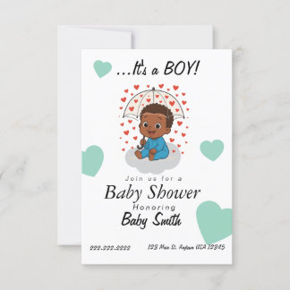 Invitación a la ducha de bebé del príncipe negro