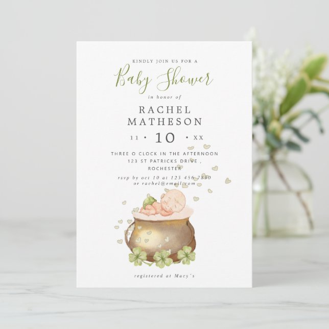 invitación a la ducha de bebé día de los clientes (Anverso de pie)