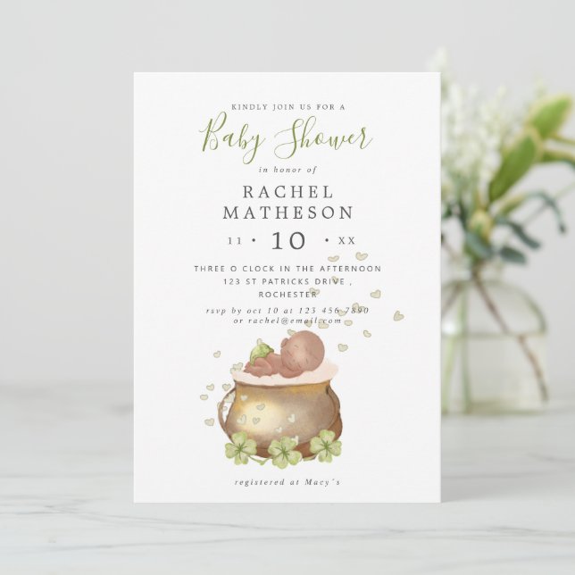 invitación a la ducha de bebé día de los clientes (Anverso de pie)