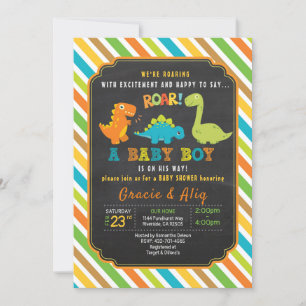 Invitación a la ducha de bebé Dinosaur BOY