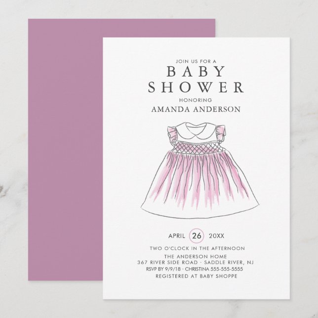 Invitación a la ducha de bebé dulce (Anverso / Reverso)