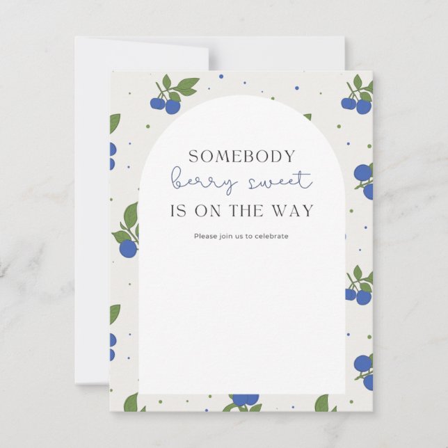Invitación a la ducha de bebé dulce Berry (Anverso)