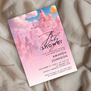 Invitación a la ducha de bebé en el mundo de Candy