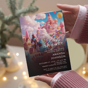Invitación a la ducha de bebé en el mundo de Candy