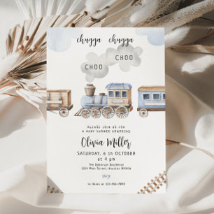 Invitación a la ducha de bebé en el tren, ducha de