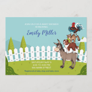 Invitación a la ducha de bebé en la granja