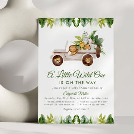 invitación a la ducha de bebé en safari de jungla