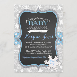 Invitación a la ducha de bebé en Winter Wonderland