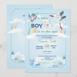 invitación a la ducha de bebé, es un niño