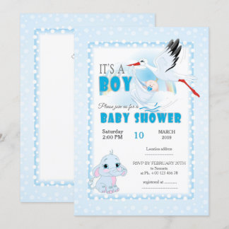 invitación a la ducha de bebé, es un niño