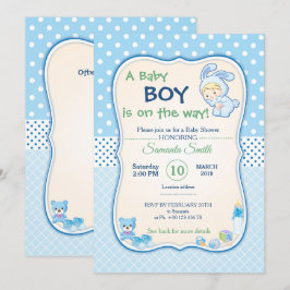 invitación a la ducha de bebé, es un niño