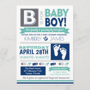 Invitación a la ducha de bebé estilo Poster