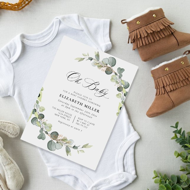 invitación a la ducha de bebé eucalipto (Subido por el creador)