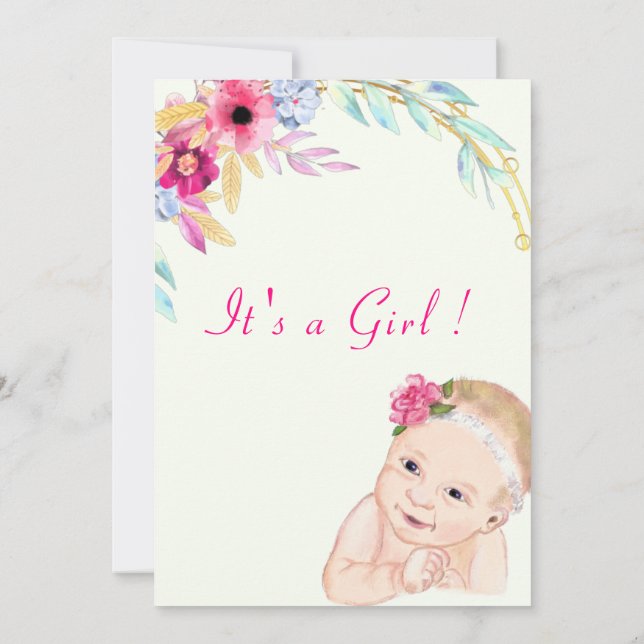 Invitación a la ducha de bebé feliz diseña tu prop (Reverso)