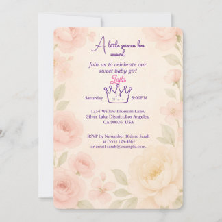 Invitación a la ducha de bebé floral Fondo