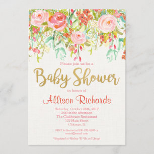 Invitación a la ducha de bebé florida