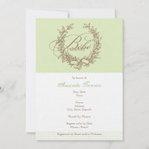 Invitación a la ducha de Bebe francesa - Verde