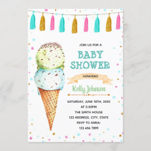 Invitación a la ducha de bebé mellizos helados