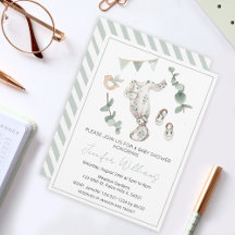 Invitación a la ducha de bebé neutra por género Eu