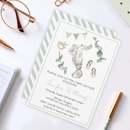 Invitación a la ducha de bebé neutra por género Eu