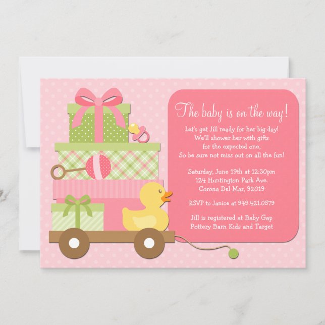 Invitación a la ducha de bebé pack (Anverso)