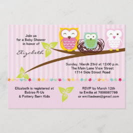 Invitación a la ducha de bebé rosa de la familia d