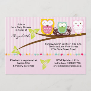 Invitación a la ducha de bebé rosa de la familia d