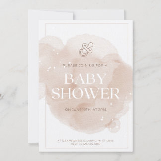 invitación a la ducha de bebé rosa Marbel