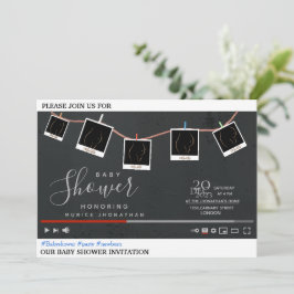 Invitación a la ducha de bebé tema en Youtube