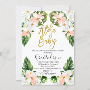 Invitación a la ducha de bebé tropical Aloha