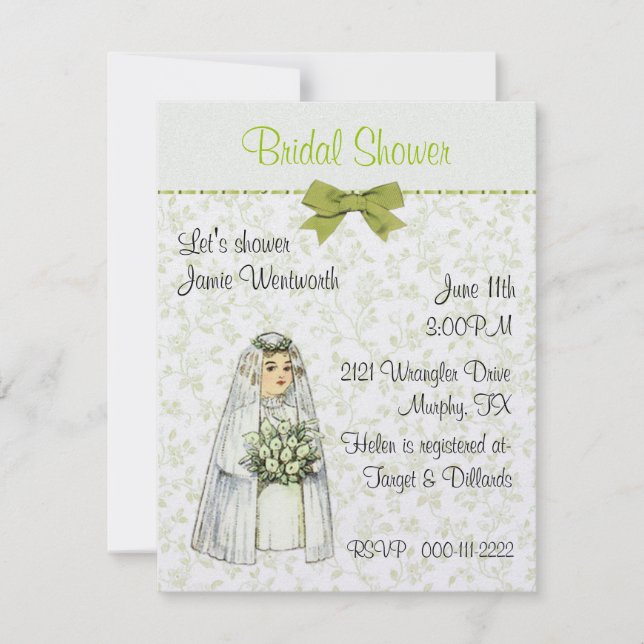 Invitación a la ducha de boda (Anverso)