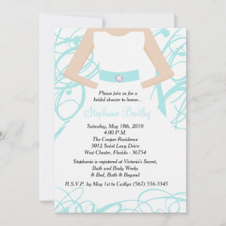 Invitación a la ducha de Boda azul suave