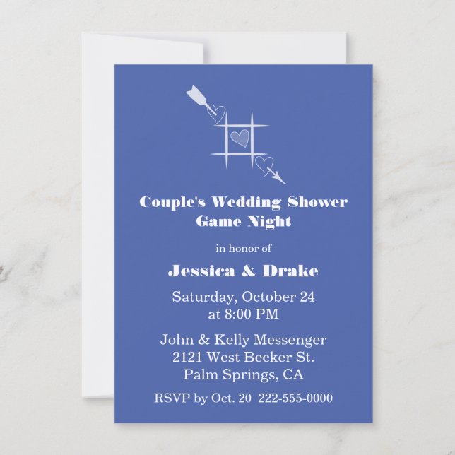 Invitación a la ducha de boda de pareja de juegos (Anverso)