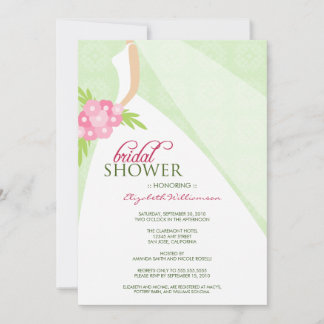 Invitación a la ducha de Boda Dress_2 (menta)