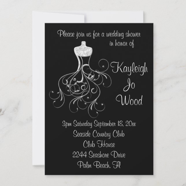 Invitación a la ducha de Boda Fantasy (Anverso)