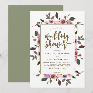 Invitación a la ducha de boda floral de bonito