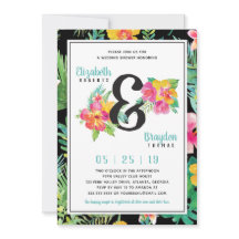 Invitación a la ducha de boda floral, tropical